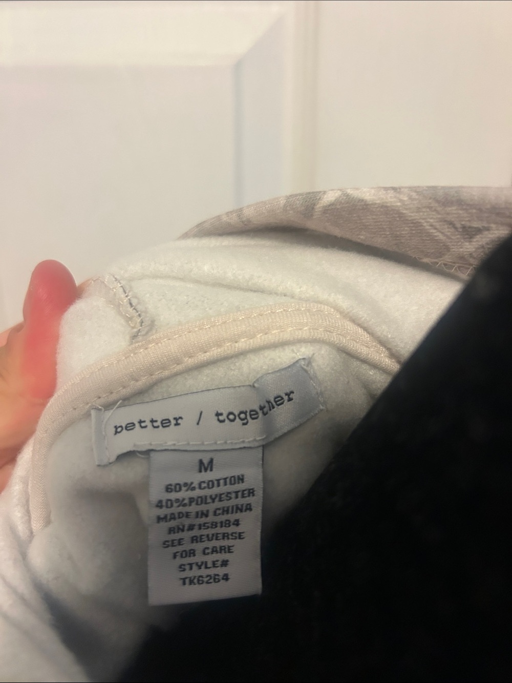 Together Two-Tone Cream & gray Pullover Hoodie - Picture 2 of 6